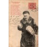 CPA humoristique Commandements du Chauffeur avec automobiliste en tenue d'époque circulée en 1908 depuis Nancy