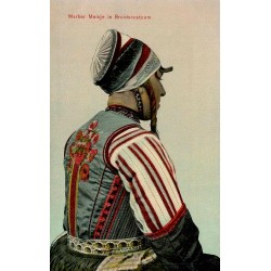 CPA Eiland Marken avec enfants en costumes traditionnels, maisons, canaux et village aux Pays-Bas vers 1908