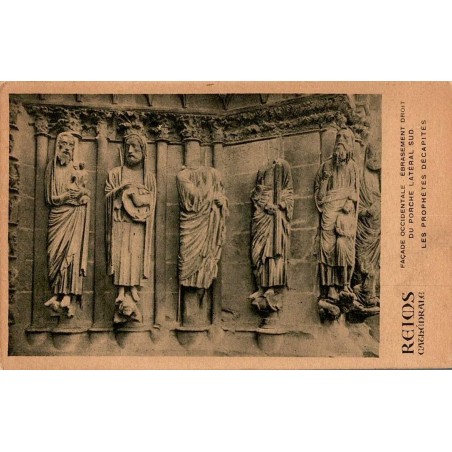 REIMS CATHÉDRALE - FAÇADE OCCIDENTALE  Ébrasement droit du porche latéral Sud - Les Prophètes décapités