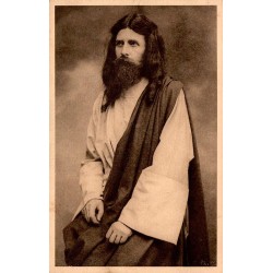 CPA La Passion à Nancy représentant Le Christ en costume de scène lors d'un spectacle religieux ancien