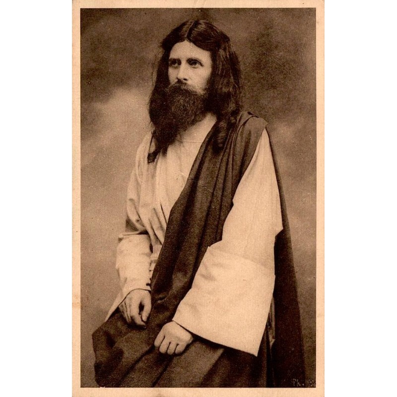 CPA La Passion à Nancy représentant Le Christ en costume de scène lors d'un spectacle religieux ancien