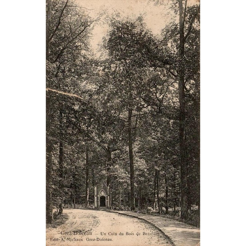 CPA Grez-Doiceau, Bois de Beausart et petit édicule religieux, Belgique, circulée en 1907