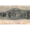 CPA Lucerne en Suisse avec lac des Quatre-Cantons, ville et mont Pilate, carte circulée en 1906