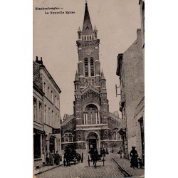 CPA Blankenberge Belgique Nouvelle Église avec habitants et voiture hippomobile, circulée en 1910
