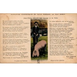 CPA Vire monologue humoristique en patois normand Henri Ermice, Jean-Pierre à la foire avec son cochon