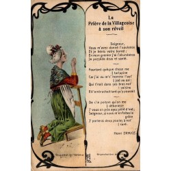 CPA Vire La Prière de la Villageoise Henri Ermice folklore et coiffe normande