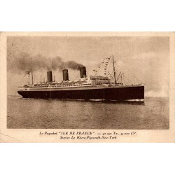 CPSM paquebot Île de France Compagnie Générale Transatlantique French Line circulée en 1936