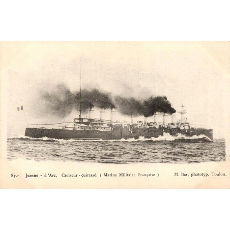 CPA Jeanne-d’Arc croiseur cuirassé de la Marine Militaire Française M. Bar Toulon