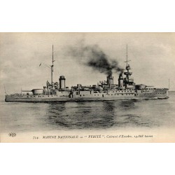 CPA cuirassé Vérité Marine Nationale française E.L.D. n°754 navire de guerre