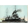 CPA Marine française Le Hoche garde-côtes cuirassé amiral, ancienne carte postale colorisée