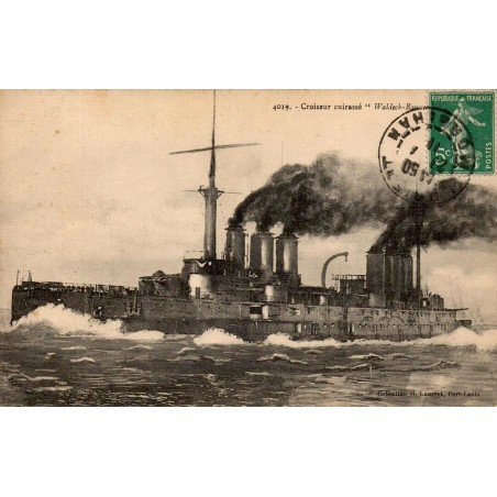 CPA croiseur cuirassé Waldeck-Rousseau Marine française en navigation, Collection H. Laurent Port-Louis
