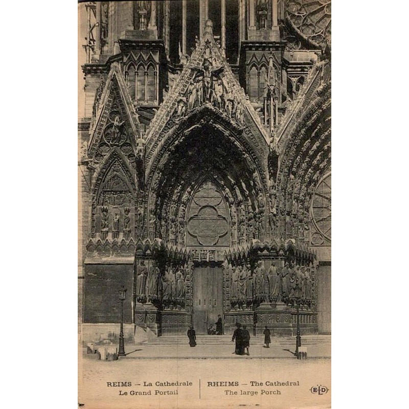 Carte postale ancienne du Grand Portail de la Cathédrale de Reims