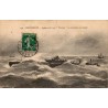 CPA Cherbourg submersible type Pluviôse au large par gros temps, Marine française n°179