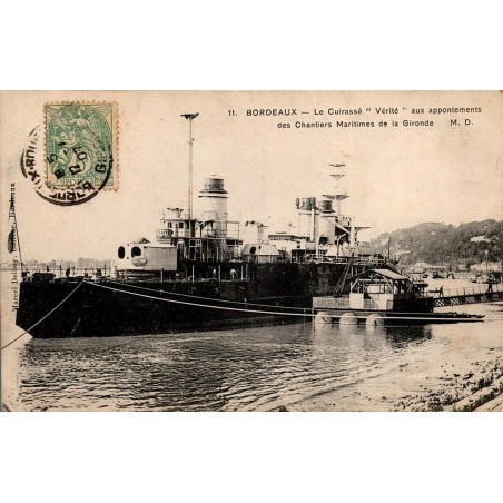 CPA Bordeaux cuirassé Vérité aux Chantiers Maritimes de la Gironde, Marcel Delboy n°11