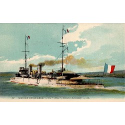 CPA La Hire croiseur-torpilleur de la Marine de guerre française, carte colorisée LL n°37