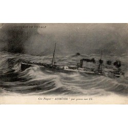 CPA paquebot Arménie Compagnie Paquet par grosse mer, souvenir de voyage