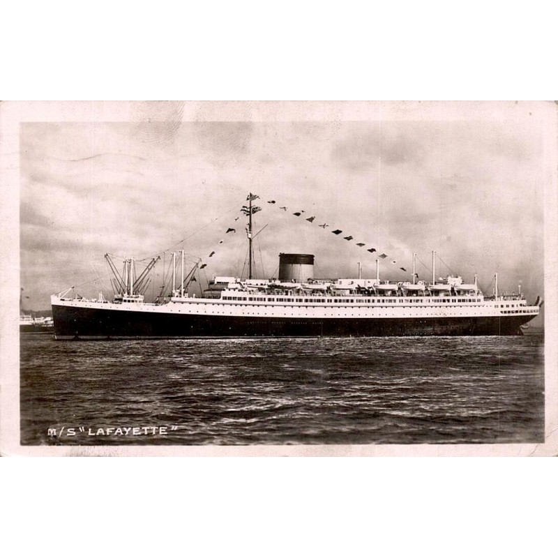 CPSM paquebot Lafayette French Line Compagnie Générale Transatlantique Le Havre New York