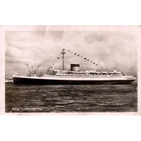 CPSM paquebot Lafayette French Line Compagnie Générale Transatlantique Le Havre New York
