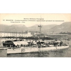 CPA Toulon contre-torpilleur Baliste Marine militaire française pendant les manœuvres