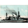 CPA cuirassé Charles Martel de la Marine française en navigation, ancienne carte postale colorisée