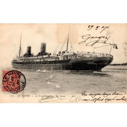 CPA Le Havre paquebot La Savoie de la Compagnie Générale Transatlantique, carte circulée en 1907