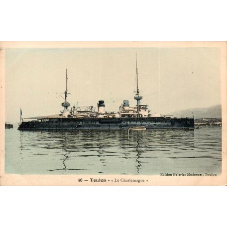 CPA Toulon cuirassé Le Charlemagne de la Marine française, Édition Galeries Modernes