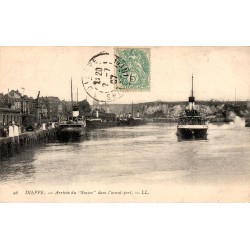 CPA Dieppe arrivée du vapeur Sussex dans l’avant-port en 1907, Seine-Maritime