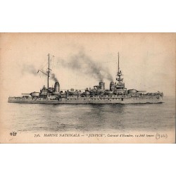 CPA cuirassé Justice Marine Nationale cuirassé d’escadre français