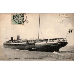 CPA Le Havre paquebot transatlantique La Touraine en navigation, E. Le Deley 1905