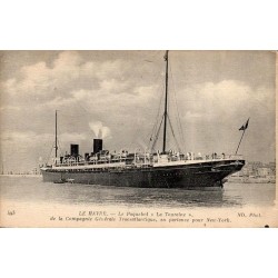 CPA Le Havre paquebot La Touraine de la Compagnie Générale Transatlantique en partance pour New York
