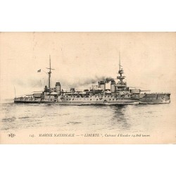 CPA Marine nationale cuirassé Liberté d’escadre 14 868 tonnes E.L.D. n°143