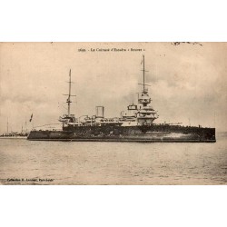 CPA cuirassé d’escadre Bouvet Marine française Collection H. Laurat Port-Louis 1911