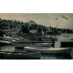 CPSM Thonon-les-Bains port du lac Léman avec barques en Haute-Savoie