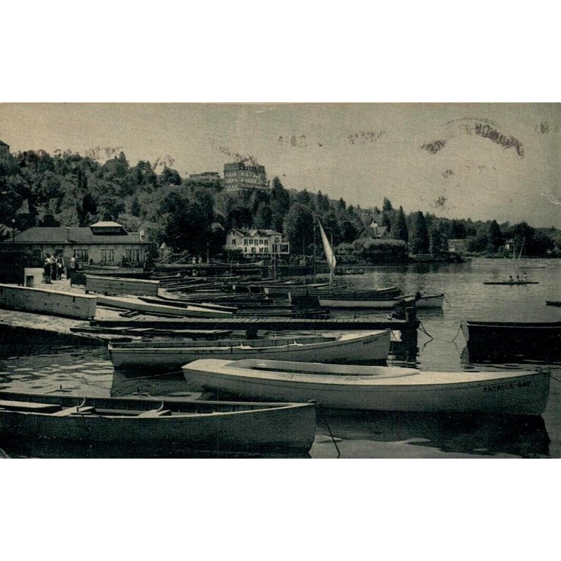 CPSM Thonon-les-Bains port du lac Léman avec barques en Haute-Savoie