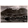 CPSM Duingt château au bord du lac d’Annecy et dents de Lanfon en Haute-Savoie