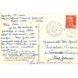 CPSM Argentière – Vue générale et massif du Mont-Blanc – 1953