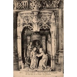CPA Bourg-en-Bresse église de Brou, retable des Sept Joies de la Vierge, scène de la Visitation