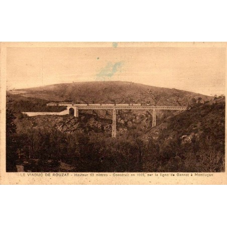 CPA viaduc de Rouzat Allier, ouvrage ferroviaire de la ligne Gannat à Montluçon