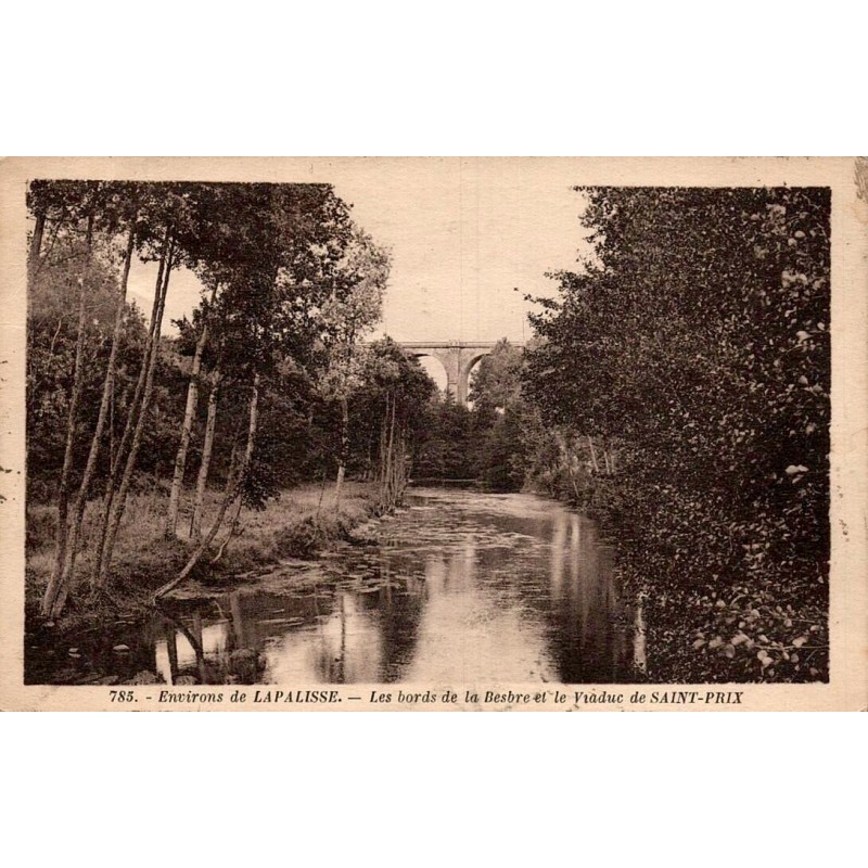 CPA Saint-Prix Allier, bords de la Besbre et viaduc ferroviaire près de Lapalisse