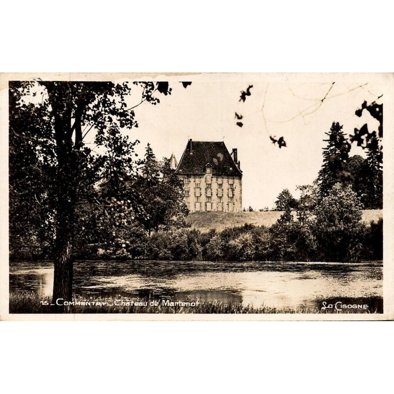 CPSM Commentry château de Martenat et plan d’eau dans l’Allier vers 1945