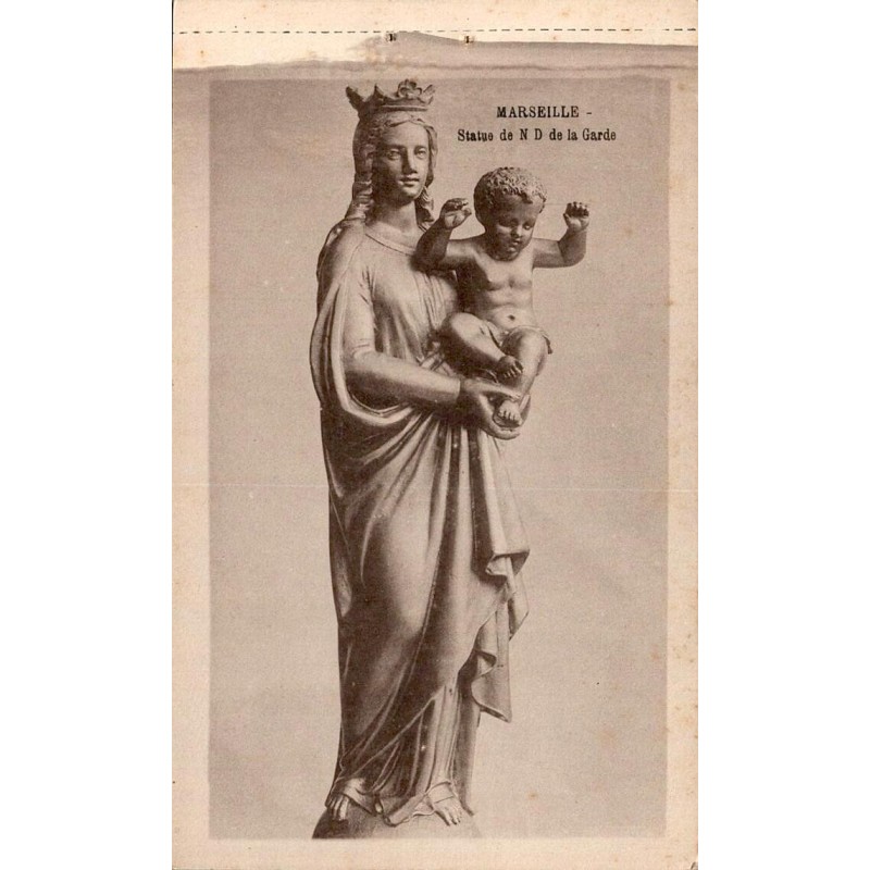 CPSM Marseille statue de Notre-Dame de la Garde, Vierge à l’Enfant dite Bonne Mère