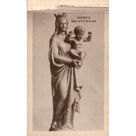 CPSM Marseille statue de Notre-Dame de la Garde, Vierge à l’Enfant dite Bonne Mère