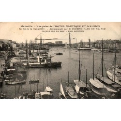 CPA Marseille Vieux-Port avec navires et ancien pont transbordeur vu de l’Hôtel Nautique