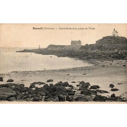 CPA Roscoff Sainte-Barbe et pointe du Vivier avec chapelle et littoral rocheux