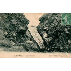 CPA Primel La Crevasse à Plougasnou, rochers et mer, carte circulée en 1925