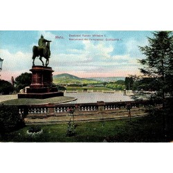 CPA Metz monument de l’empereur Guillaume Ier, statue équestre colorisée avant 1918