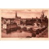 CPSM Metz Pont Moyen, Moselle et Temple Neuf, vue générale datée de 1938