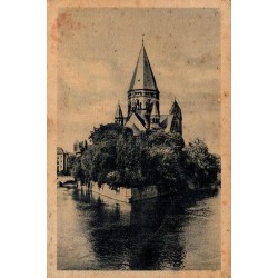 CPSM Metz Moselle et Temple Neuf, ancienne Evangelische Kirche sur l’île du Petit-Saulcy