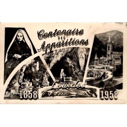 CPSM Lourdes – Centenaire des Apparitions 1858-1958 – Sainte Bernadette