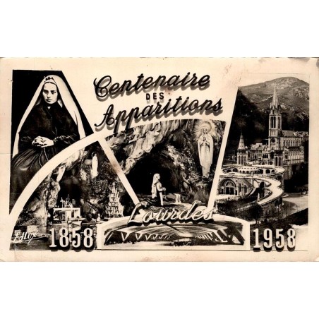 CPSM Lourdes – Centenaire des Apparitions 1858-1958 – Sainte Bernadette
